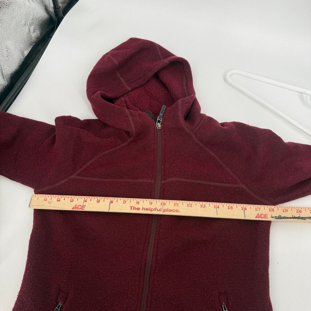 Smartwool Hudson Trail Full Zip Fleece Hoodie Sweater Wool Burgundy Womens Small - Picture 9 of 11
